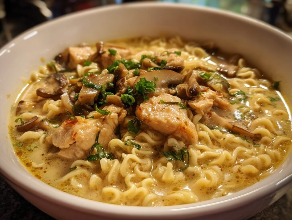 Creamy Garlic Chicken Ramen