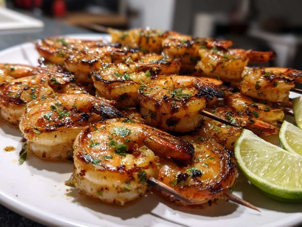 Garlic Lime Shrimp Skewers