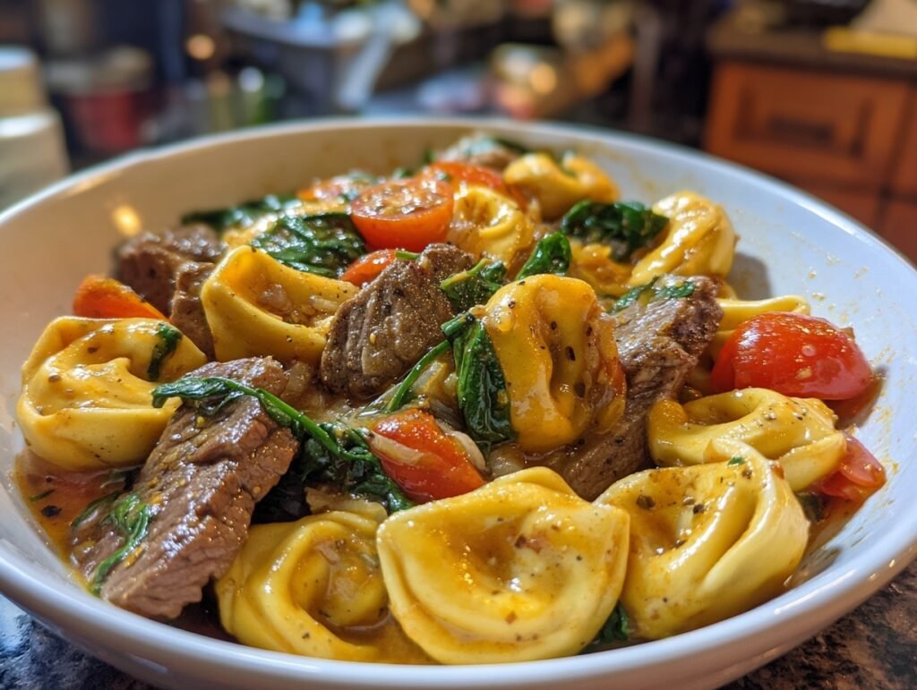 Garlic Steak Tortellini Recipe