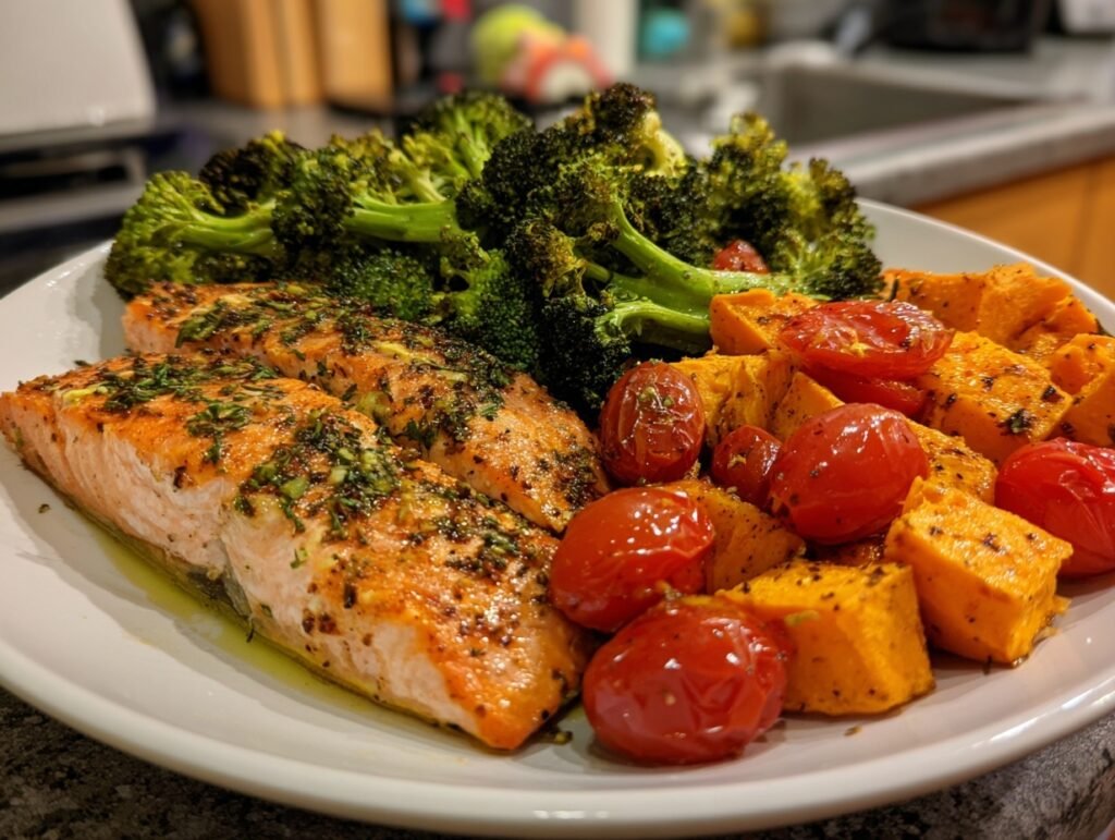 easy healthy sheet pan salmon