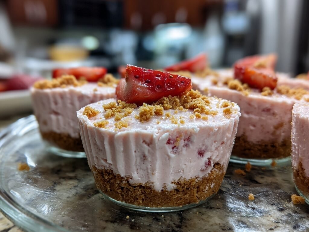 Creamy Strawberry Cheesecake Cups