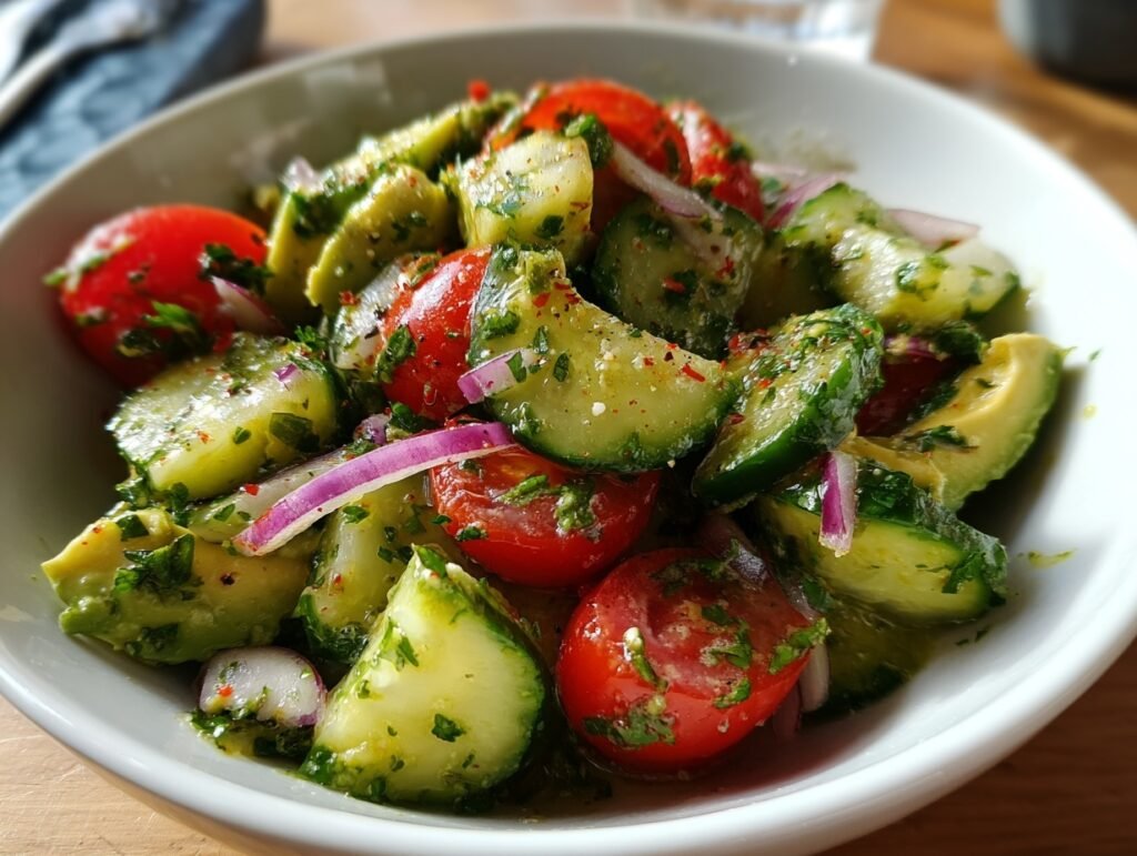 Crispy Cucumber Avocado Salad