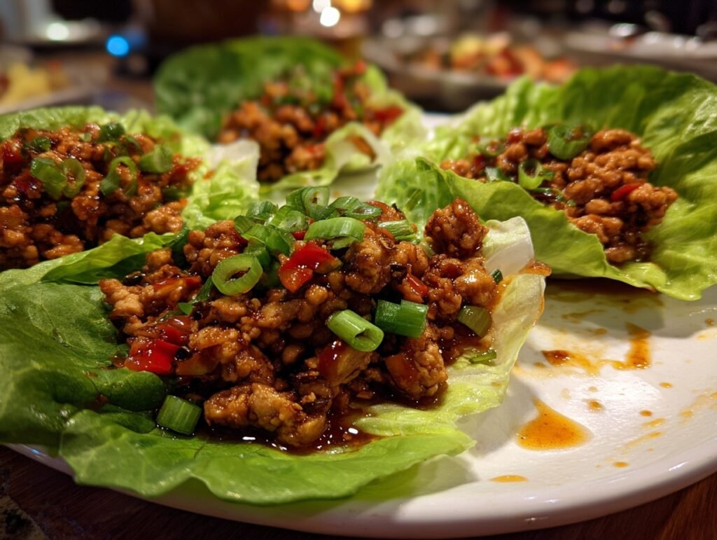 Crunchy Ground Turkey Lettuce Wraps