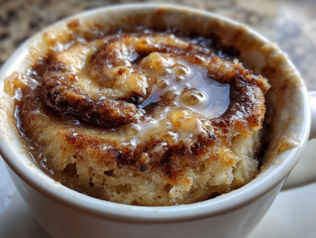 Fluffy Cinnamon Roll Mug Cake