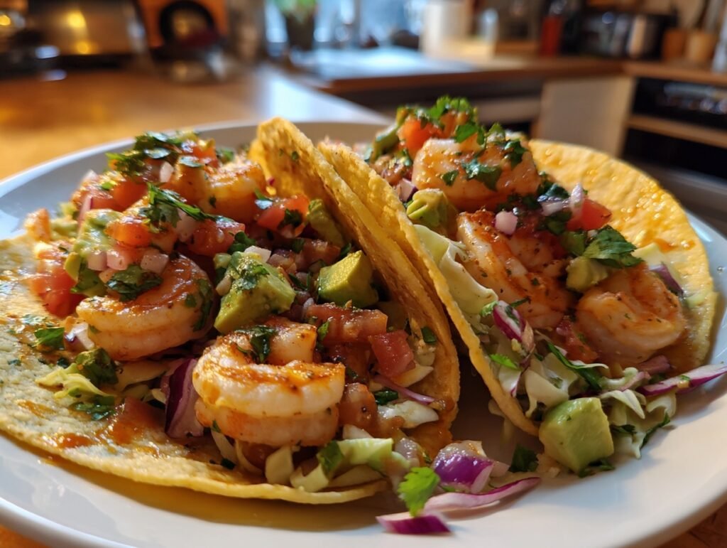 Grilled Shrimp Avocado Tacos