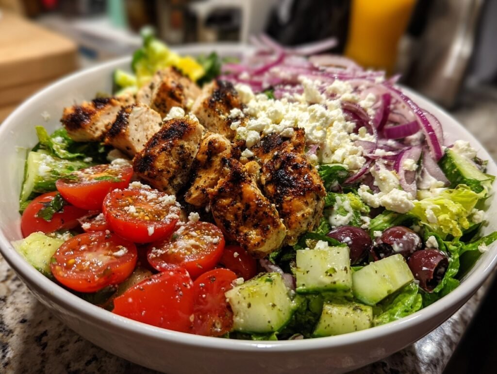 No Cook Greek Chicken Salad