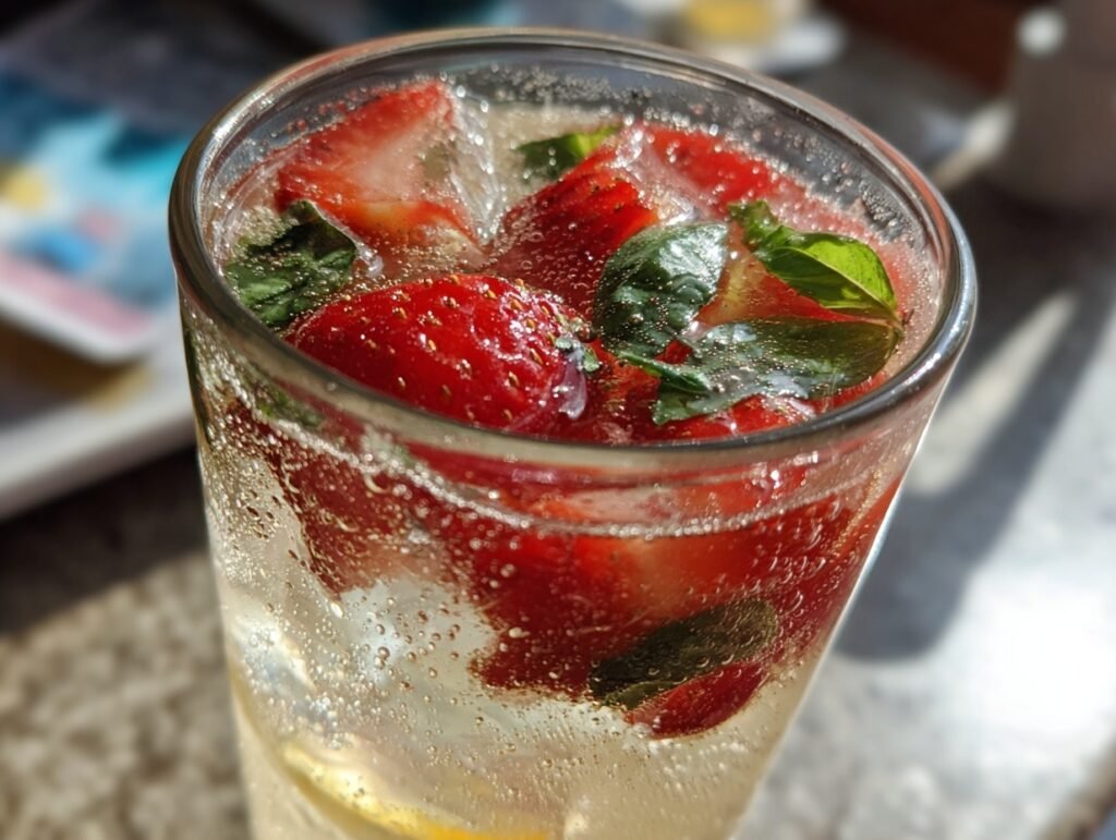 Strawberry Basil Sparkler