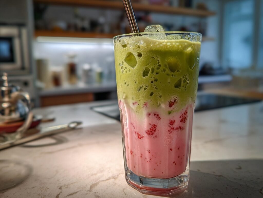 Strawberry Matcha Iced Latte