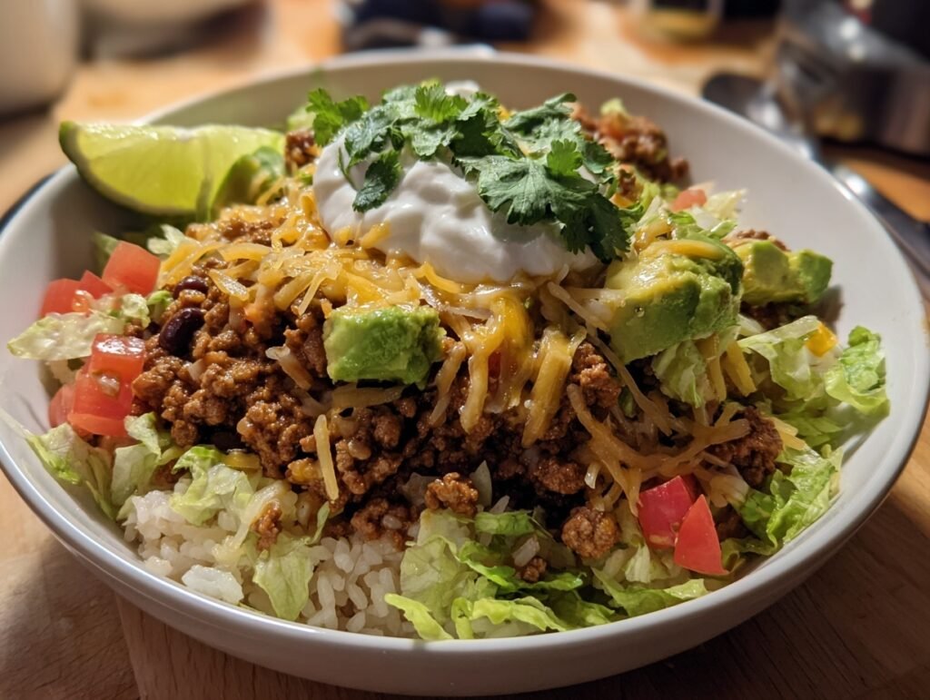 Weeknight Ground Beef Taco Bowls