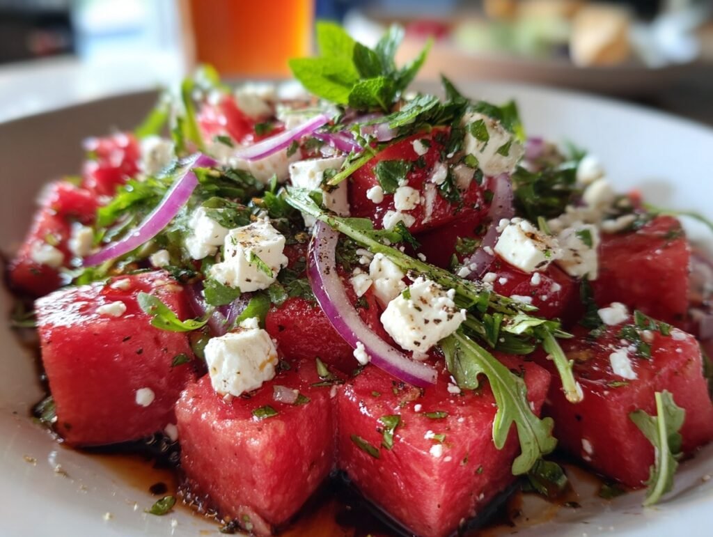 watermelon feta arugula salad