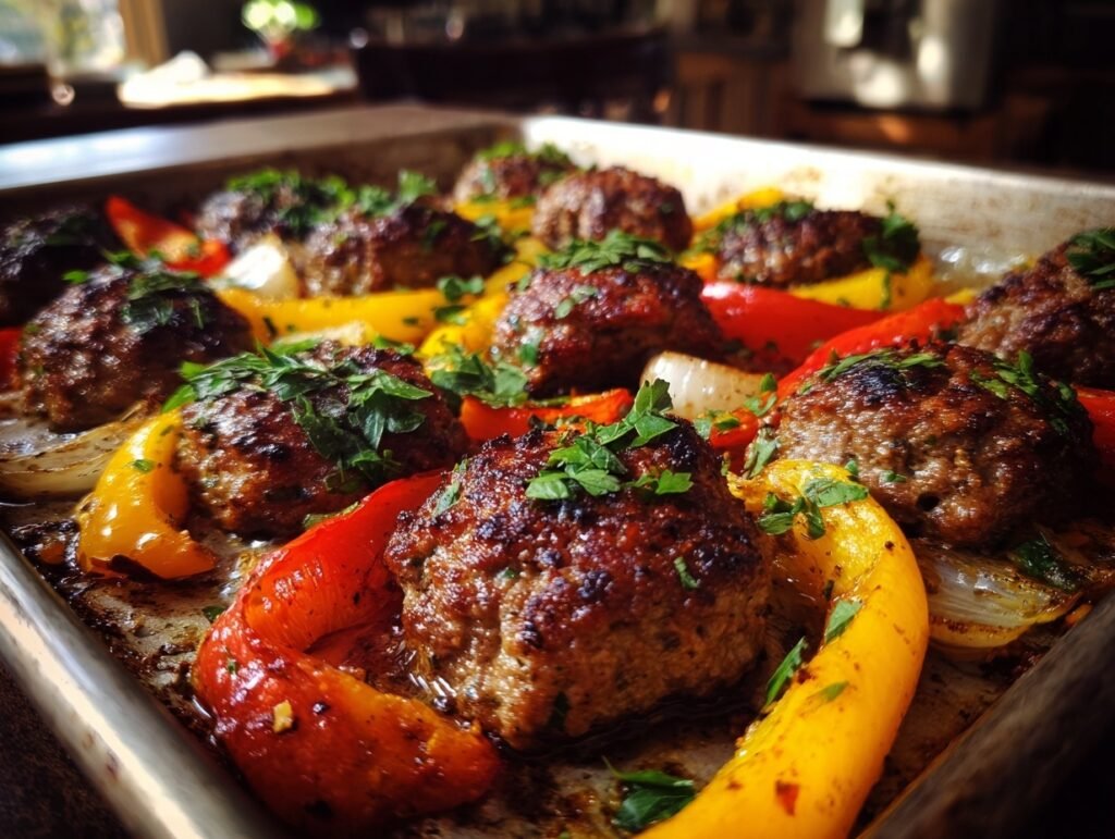 Creamy Beef Kofta Sheet Pan