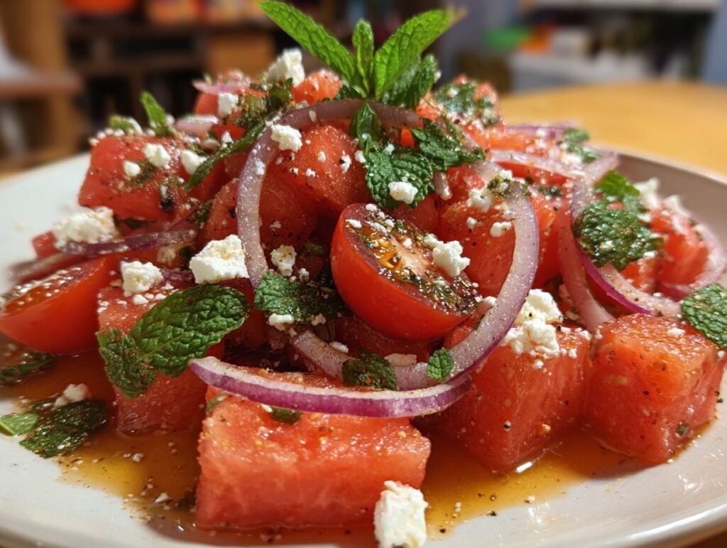 Watermelon Tomato Feta Salad